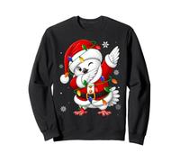 Cute Bird Christmas Lights Fun Dab Dance Santa Xmas Sweatshirt