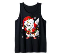 Cute Bird Christmas Lights Fun Dab Dance Santa Xmas Tank Top