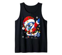 Cute Bird Christmas Lights Fun Dab Dance Santa Xmas Tank Top