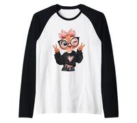 Cute Bird Funny Owl Black Glasses Baby Chick Animal Mom Raglan Baseball Tee