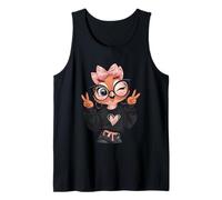 Cute Bird Funny Owl Black Glasses Baby Chick Animal Mom Tank Top
