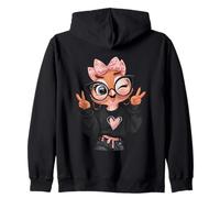 Cute Bird Funny Owl Black Glasses Baby Chick Animal Mom Zip Hoodie