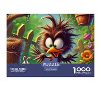 Cute Bird Garden Recycled Paper Jigsaw Puzzle 1000 Pc -Crazy Owl Worm Garden Challenging Game Toys Gift for Home Wall Decoration70x50cm/1000pcs