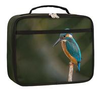 Cute Bird Kingfisher Small Insulated Lunch Box, Animal Reusable Lunch Bag Cooler Thermal Meal Container Tote for Women Men Work Picnic