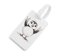 Cute Bird Peace Sign Luggage Tags for Suitcases Handbag Tag Labels Travel Accessories Privacy Cover ID Label