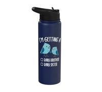 Cute Bird Sibling I'm Getting A Baby Brother Baby Sister Stainless Steel Insulated Water Bottle