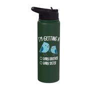 Cute Bird Sibling I'm Getting A Baby Brother Baby Sister Stainless Steel Insulated Water Bottle