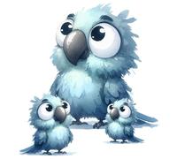 Cute Bird Vinyl Sticker Decals, Cover up Marks, Fun Multi-Purpose Decor Ideal for Toilet, Laptop, Phone, Cup & More. Weatherproof & Vibrant Childrens Gift Nursery Wall Stickers, 5 Total Birds