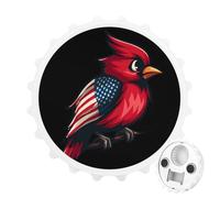 Cute Bird with U.S. Flag Printed 2 in 1 Magnetic Bottle Opener 3″ Fridge Magnets Beer Soda Openers