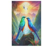 Cute Bird Wooden Puzzles for Adults,1000 Piece,Jigsaw Puzzle for Teens Brain Challenge 78×53cm