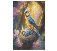 Cute Bird Wooden Puzzles for Adults,1000 Piece,Jigsaw Puzzle for Teens Brain Challenge 78×53cm