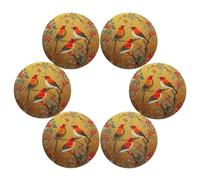 Cute Birds Flowers Round Placemats Set of 6 Place Mats Washbale Table Placemat Round Heat Resistant Table Mats for Kitchen Home Restaurant