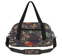 Cute Birds Kids Overnight Duffle Bags for Girls Boys, Vintage Bird Lightweight Sports Gym Bag for Kids,Small Overnight Weekender Carry on Travel Bags Dance Bag, Cute Birds, 18.5L x 7.8W x 9.4H