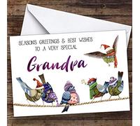 Cute Birds Very Special Grandpa Personalised Christmas Card | Christmas Card | Any Relation Xmas Card