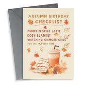 Cute Birthday Card - Autumn Checklist - Cosy