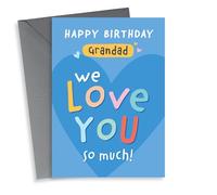 Cute Birthday Card - For Grandad - We Love You So Much
