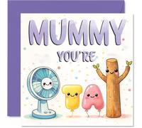 Cute Birthday Card for Mummy - Full of Cuddles and Cheer - Adorable Cartoon Characters on a Playful Pastel Backdrop, Mothers' Day - 145mm Square, Envelope Included