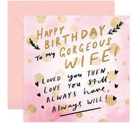 Cute Birthday Card for Wife - Gorgeous Wife Birthday Gift for Her - Heartfelt Sentimental Love Birthday Card for Wife - Always Love You Card for Her | Blank Inside