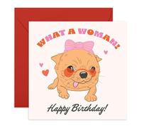 Cute Birthday Card for Women - Presents for Her, Mum, Wife, Girlfriend, Sis, Sibling, Wife, In Law, Step, Auntie, Colleague, Coworker - Lovely & Cool Chihuahua Dog Smiles- Comes with Fun Stickers