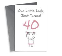 Cute Birthday Card - Little Lady - 40th