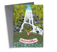 Cute Birthday card - Waterfall - Mum - Open Water Swimming