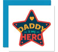 Cute Birthday Cards for Daddy - Daddy Is My Hero - Heartfelt Happy Birthday Card for Dad from Son Daughter, Father Gifts, 145mm Father's Day Greeting Cards Gift Dad Papa
