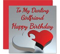 Cute Birthday Cards for Girlfriend - My Darling Girlfriend - Romantic Happy Birthday Card from Boyfriend Partner, Special Gifts, 145mm Greeting Cards