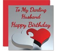 Cute Birthday Cards for Husband - My Darling Husband - Romantic Happy Birthday Card from Wife Partner, Special Gifts, 145mm Hubby Greeting Cards