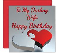 Cute Birthday Cards for Wife - My Darling Wife - Romantic Happy Birthday Card from Husband Partner, Special Gifts, 145mm Wifey Greeting Cards