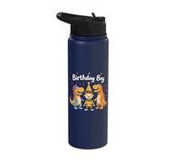 Cute Birthday Dinosaurs Boys Son Brother Dad Nephew Father Stainless Steel Insulated Water Bottle