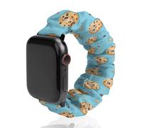 Cute Biscuit with Chocolate Chips Replacement Watchband Cute Printed Watch Strap Elastic Solo Loop Bands Compatible for Apple Watch 38mm/40mm
