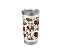 Cute Bison Pattern Native American Tribal Bison Stainless Steel Insulated Tumbler