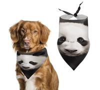 Cute Black and White Panda Dog Bandanas Cute Soft Cotton Puppy Scarves Washable Daily Summer Durable Triangle Reversible Bibs Suitable for Small Medium Large Dogs and Cats