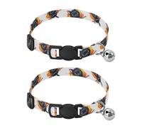 Cute Black Cartoon Cat Eyes Cat Collars 2 Pack Collar for Cats Adjustable Length 10.6" to 17.1"