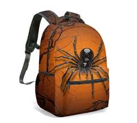 Cute Black Cartoon Spider Yellow Rucksack Backpack 40cm Round Eyes Flat Illustration School Bag for Kids Girls Boys Student Travel (03)