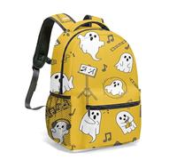 Cute Black Cartoon Spider Yellow Rucksack Backpack 40cm Round Eyes Flat Illustration School Bag for Kids Girls Boys Student Travel (05)