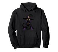 Cute Black Cat Dressed As A Witch Pullover Hoodie