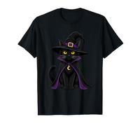 Cute Black Cat Dressed As A Witch T-Shirt