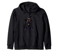 Cute Black Cat Dressed As A Witch Zip Hoodie