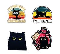 Cute Black Cat Enamel Pins Funny Cartoon Lapel Pins Magical Potion Cat Clip Badges for Backpacks Jackets Hat
