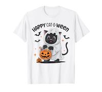 Cute Black Cat Happy Catween T-Shirt Halloween Costume Gift T-Shirt