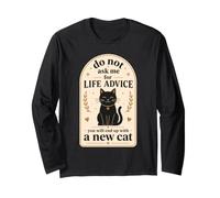 Cute Black Cat Humor Introvert Life Advice Quote Long Sleeve T-Shirt