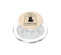 Cute Black Cat Humor Introvert Life Advice Quote PopSockets PopGrip for MagSafe