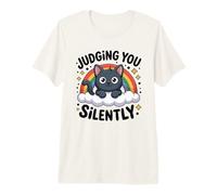 Cute Black Cat Judging You Silently Premium T-Shirt