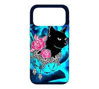 CUTE BLACK CAT LOVE PINK ROSES Case for iPhone 17 Pro Max