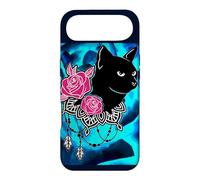 CUTE BLACK CAT LOVE PINK ROSES Case for iPhone Air