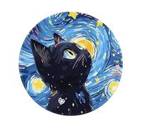 Cute Black Cat Mouse Pad Funny Travel Mousepad for Laptop Wireless Mouse Small Anime Office Accessories Computer Mouse Pads for Desk Mini Mouse Pad, Starry Cat