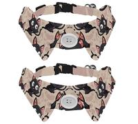 Cute Black Cat Pet Bow Tie Collar, Adjustable Soft Waterproof Collar for Cats & Dogs