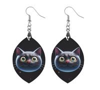Cute Black Cat Shape Wooden Earrings for Women, Vintage Elegant Wood Jewelry, Lightweight Earrings for Wedding, Party, Everyday Jewelry Gift, Love, Wood, wood