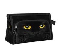Cute Black Cat Travel Makeup Bag for Women Men Kids Girls Boys Cat Design Multipurpose Wash Pouch Bag Toiletry Cosmetic Toiletries Shower Bag Organizer